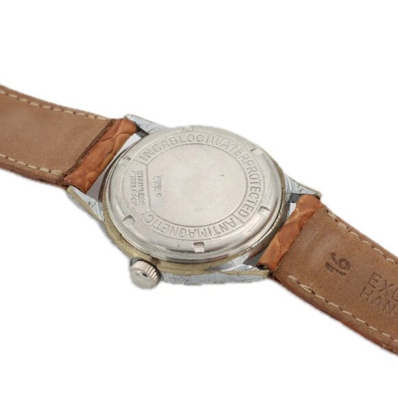 Vintage 30mm Baylor Bullseye 17 Jewel Men's Wristwatch AS 1107 Swiss Made Steel - Picture 4 of 5